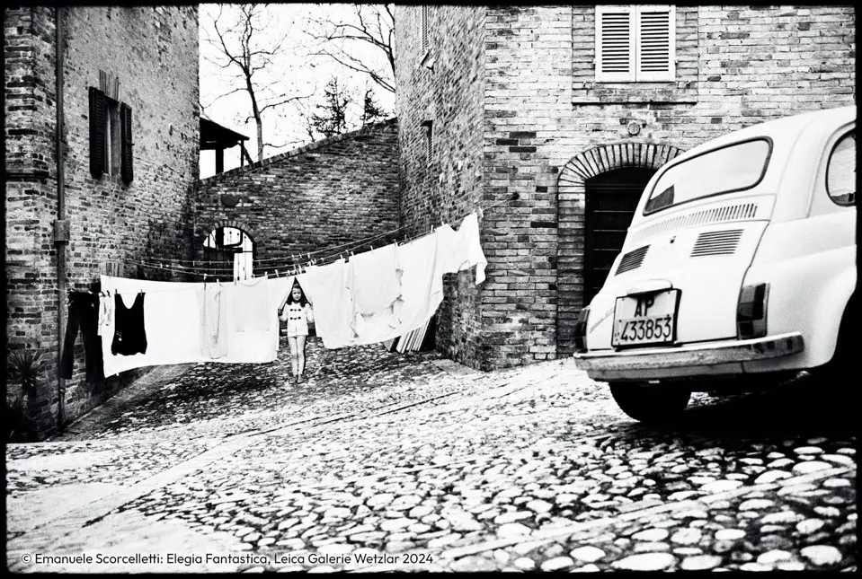 Girl between laundry