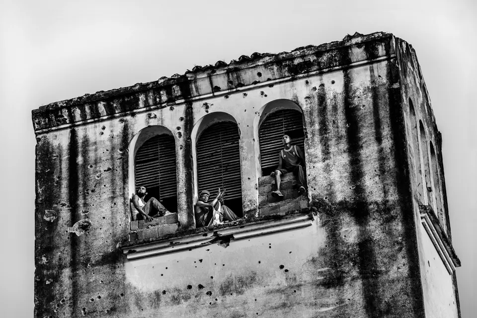 Building with people in the window