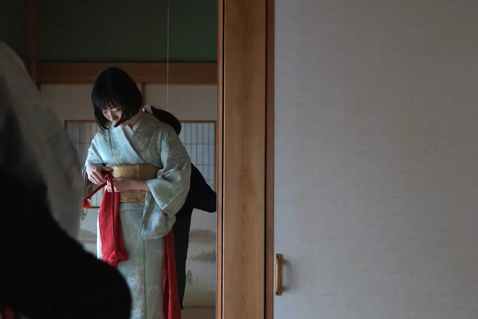 Asian woman in robe