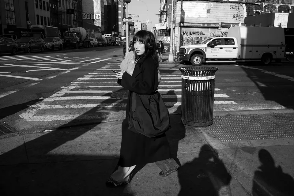 Woman on the roadside