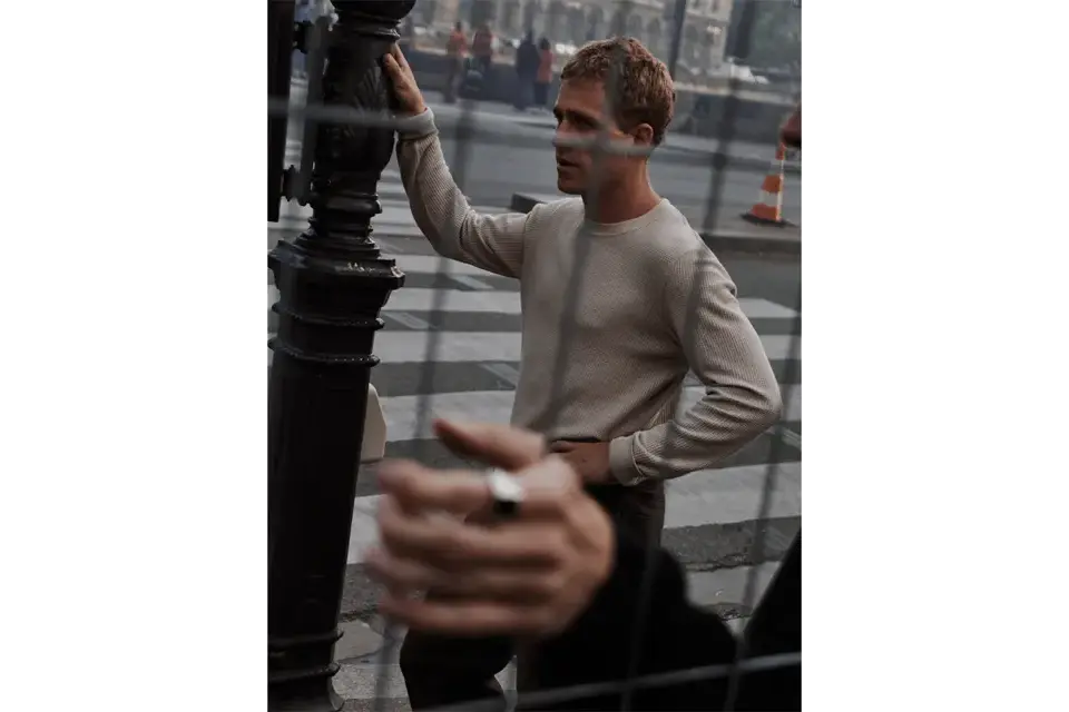 Creative portrait of a skater man. 
