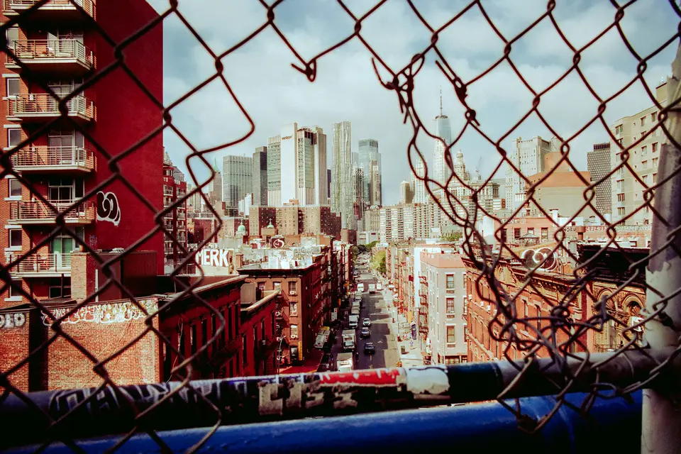 View through a fence in New York
