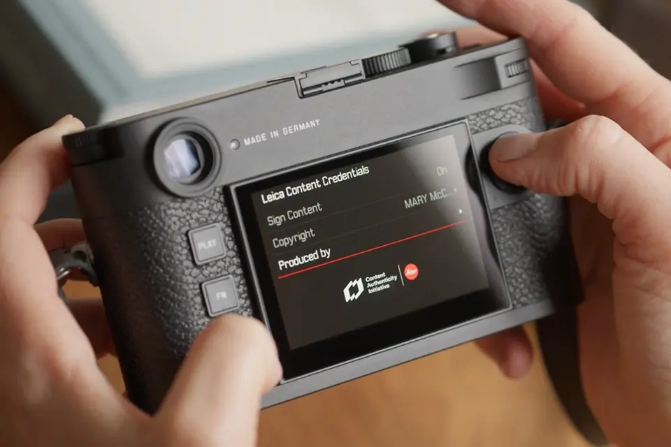 Camera display operated by a person