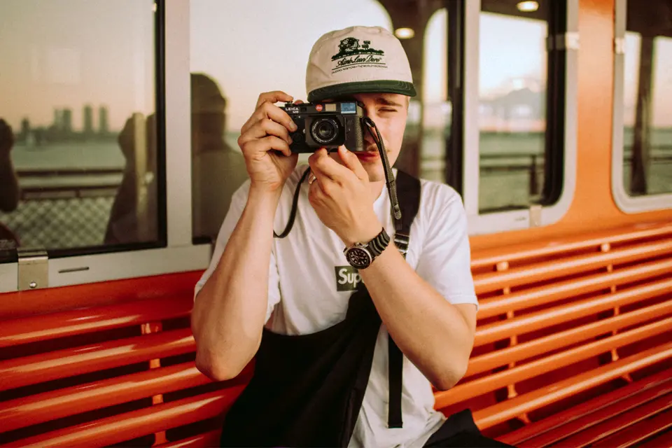 Man with a leica camera