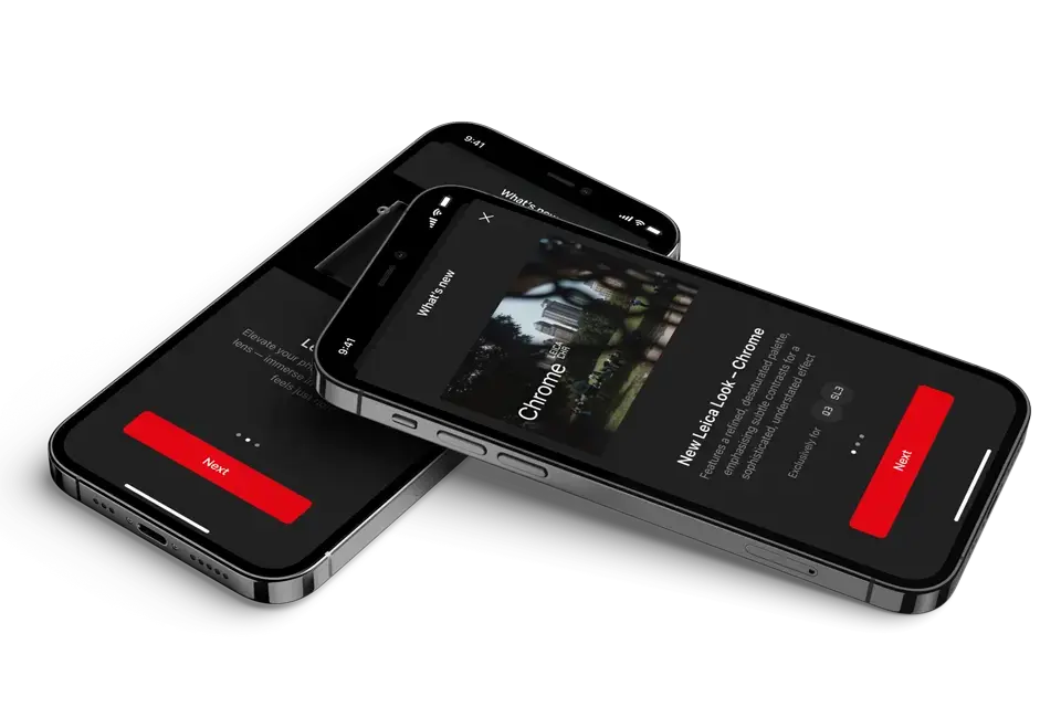 Iphone with explanation about Leica Looks