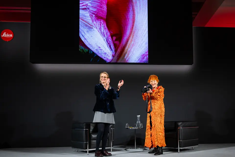 Karin Rehn-Kaufmann and Herlinde Koelbl on stage at the Celebration of Photography 2024 in Wetzlar.