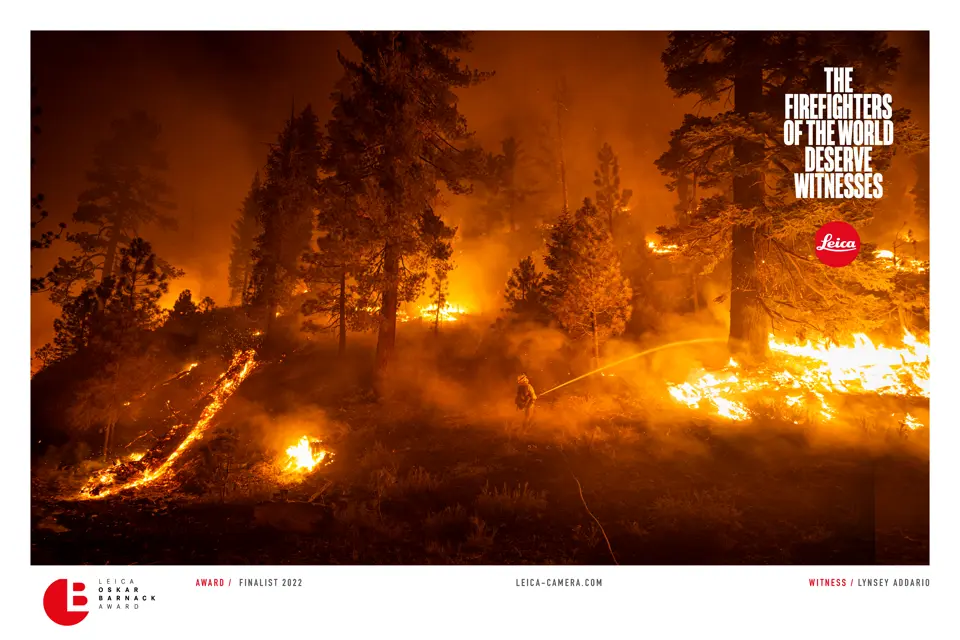 Firefighter extinguishes forest fire
