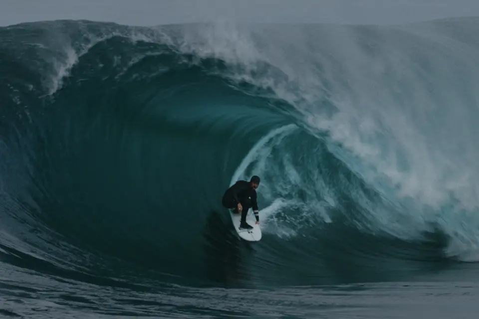 Surfer on a big wave
