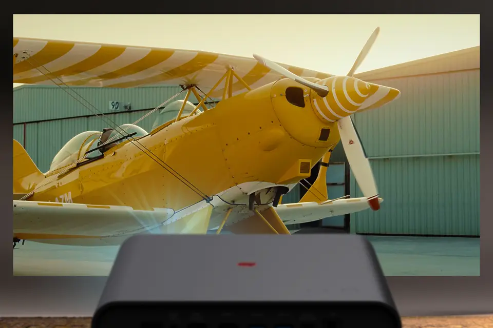 Projection of a yellow plane