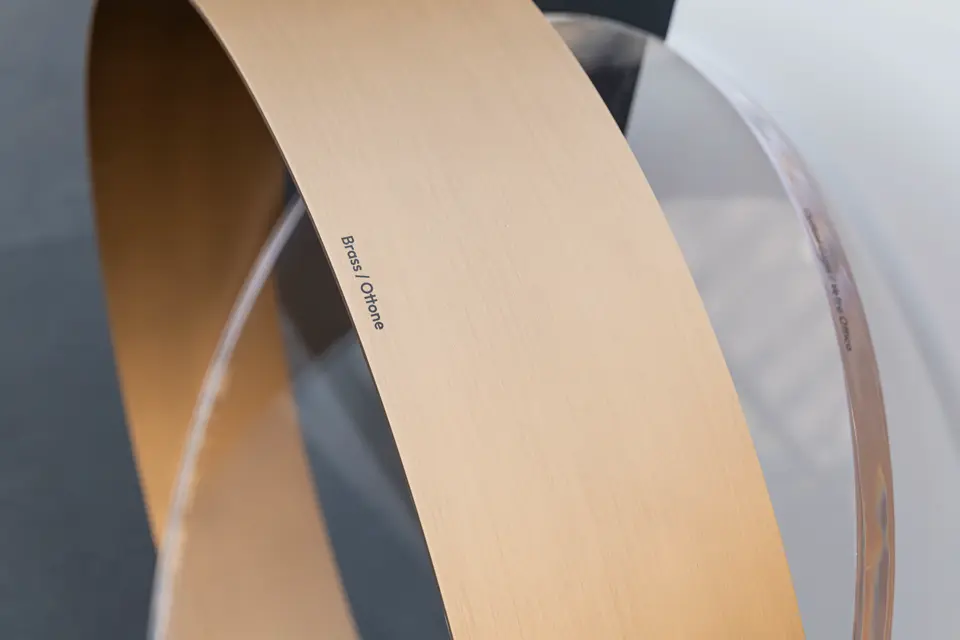 Close-up of the brass finish
