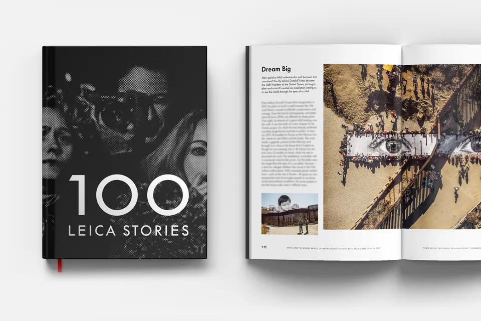 Front and inside view of the book ‘100 Leica Stories’