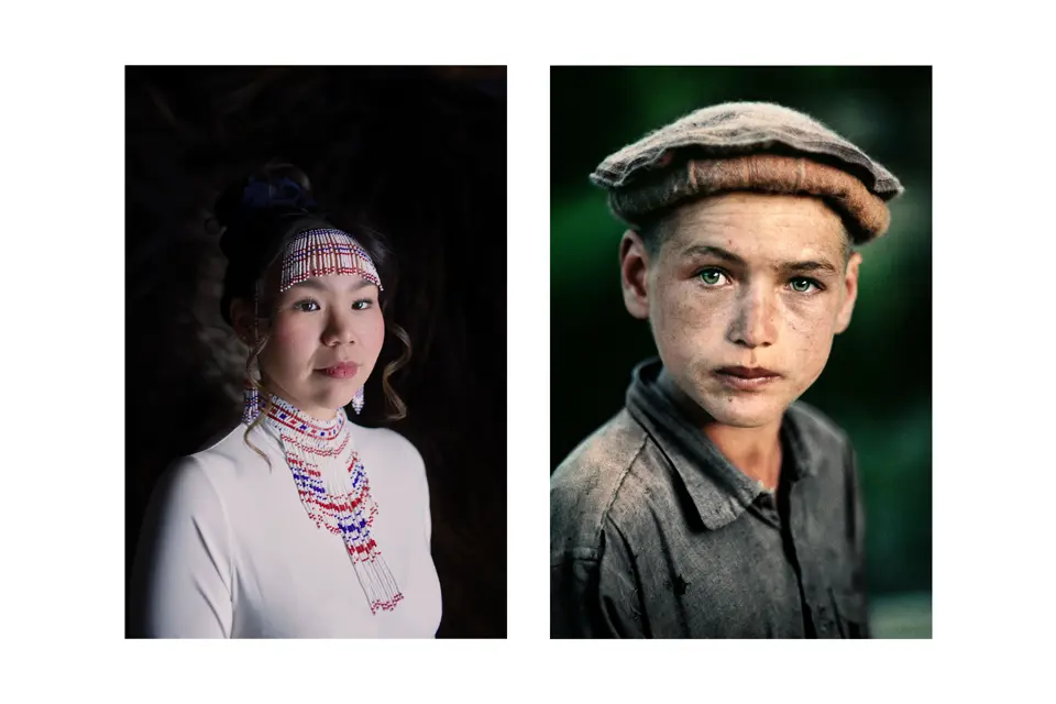two portraits from a girl and a boy