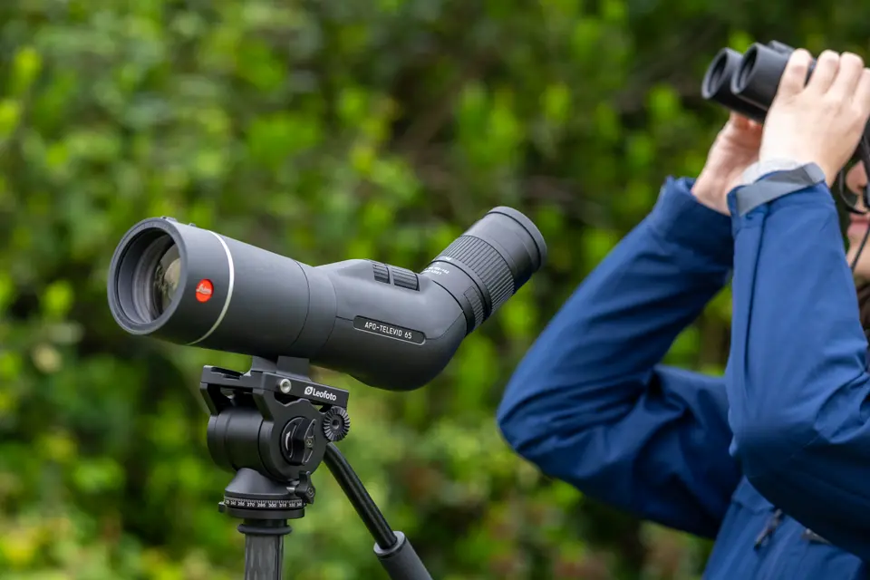 Woman and her Leica APO-Televid spotting scope
