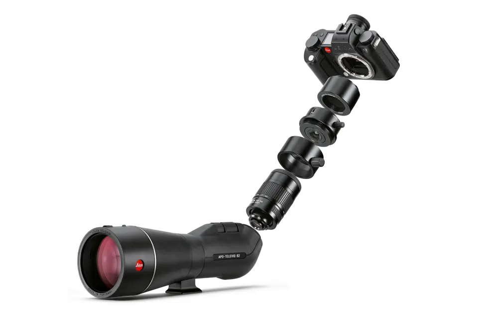 Digiscoping system with Leica SL and Televid