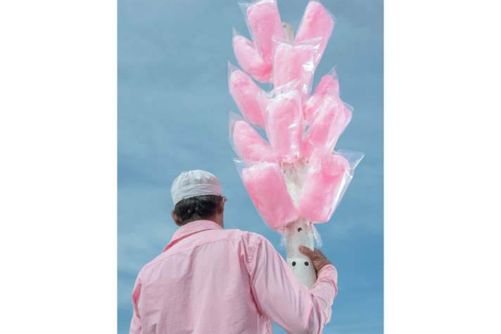Man with cotton candy
