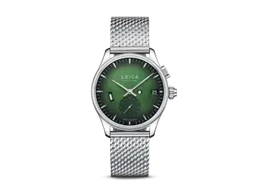 98288_Leica_ZM1_Urban_Green_Milanaise_Stainless_Steel_metal_bracelet_front_1920px.webp