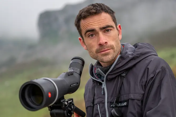 Luke Massey with his Leica APO-Televid spotting scope