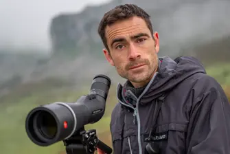 Luke Massey with his Leica APO-Televid spotting scope