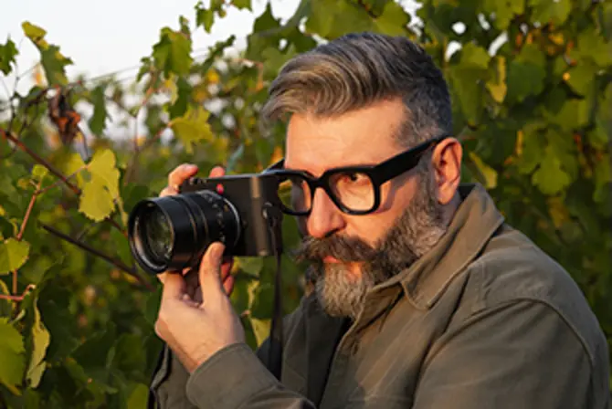Davide de Martis photographing with the M EV1