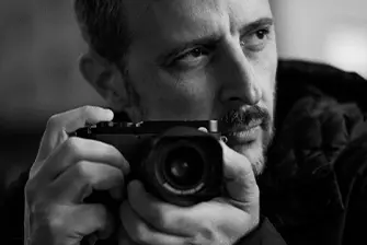 Portrait of Eolo Perfido with camera in hands