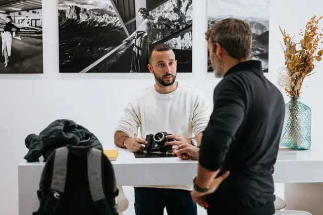 Salesperson and customer in a consultation