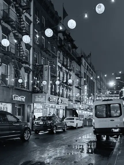 Streets of New York by night