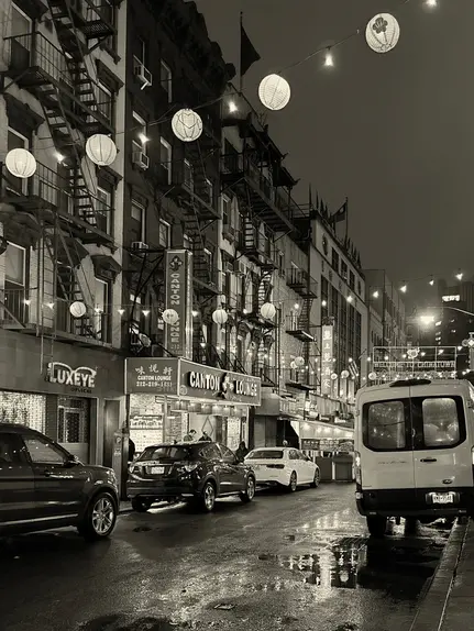 Streets of New York by night