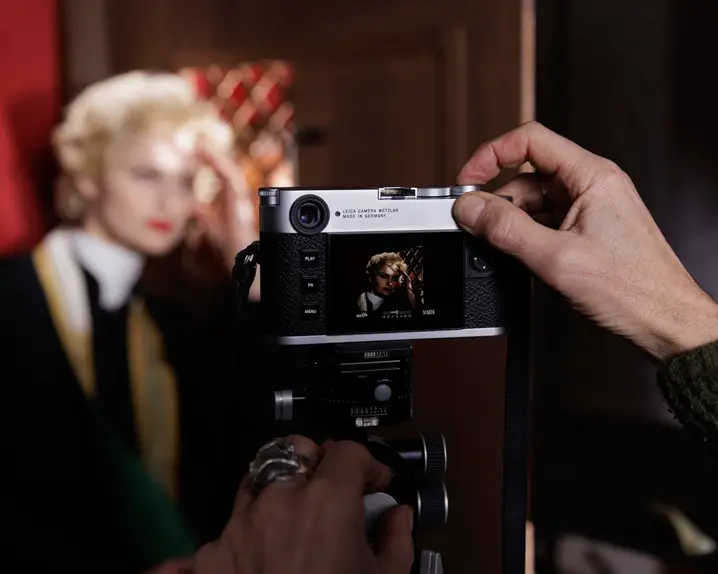Portrait of a woman on the camera display