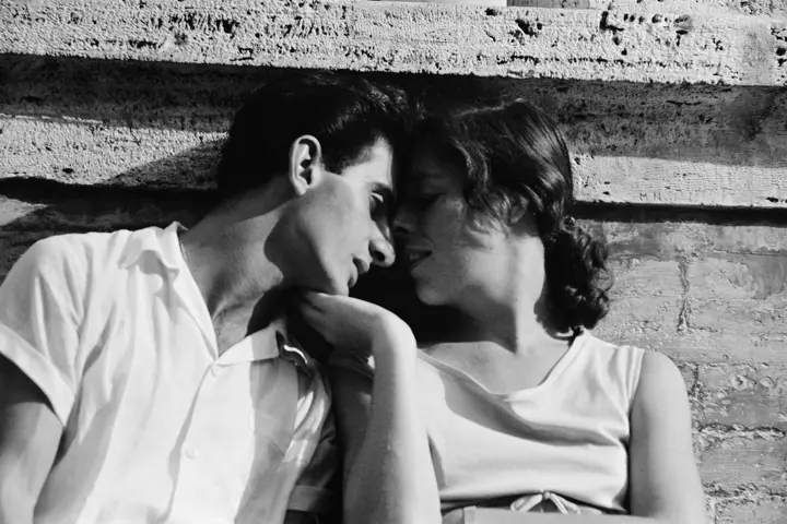 Close-up of a couple in love photographed in black and white