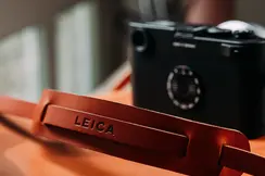 Leica camera with accessory strap