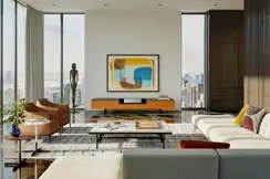 modern western living room with cine 1