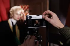 Portrait of a woman on the camera display
