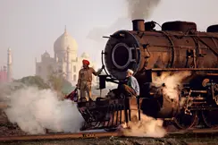 Locomotive with 2 men in front