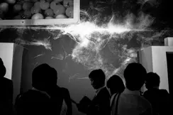 crowd and particle effects b&w
