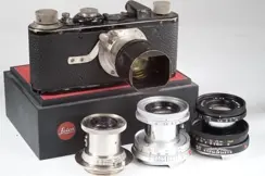 old camera with lenses