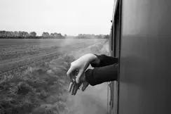 smoking break b&w