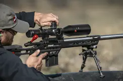 Man is zeroing his PRS riflescope