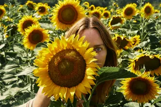 Mary McCartney in the sunflower field
