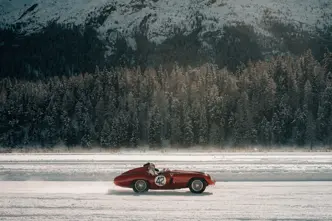 racing car in the snow