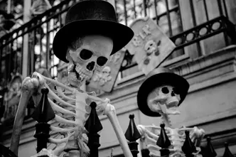 fake skeletons b&w