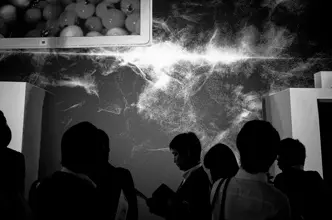 crowd and particle effects b&w