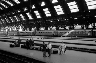 train station b&w
