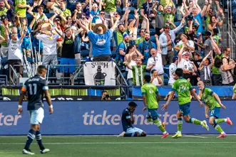 crowd celebrating a goal 