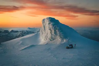 Iceland, snow and mountains