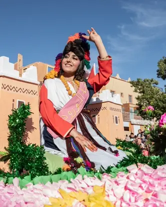 Woman in a flower field.