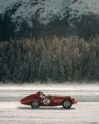 racing car in the snow