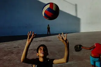 kid playing handball