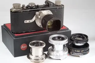 old camera with lenses
