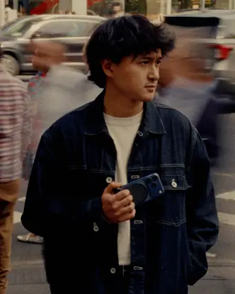 Faizal Westcott with the iphone on the street