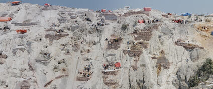 A mountain where minerals are mined.